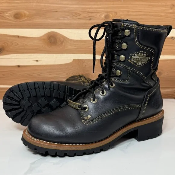 Harley-Davidson Black Riding Boots 9.5 (5025D) d96135__1__88448.1769239652.  main image 2
